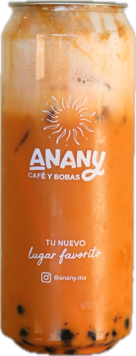 Latita de thai tea para decorar con gemas